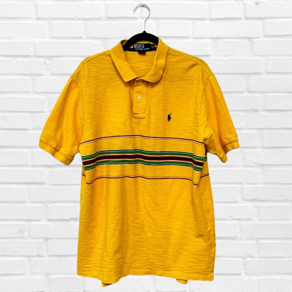 Polo by Ralph Lauren Men's Knitted Collar Shirt Aztec Navajo Striped Pullover XL